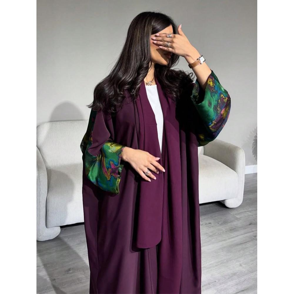 Tie Dye Two Piece - Abaya Wanita Longgar + Hijab Dua