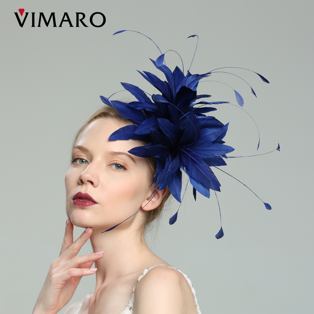 Women'S Fashion Kentucky Derby - Klip Rambut Topi Pesona Bulu Biru