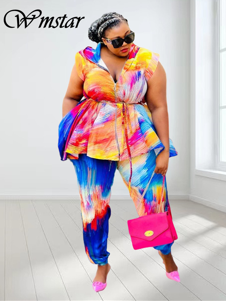 Tie Dye Two Piece - Wmstar Pakaian Wanita Ukuran Plus Dua