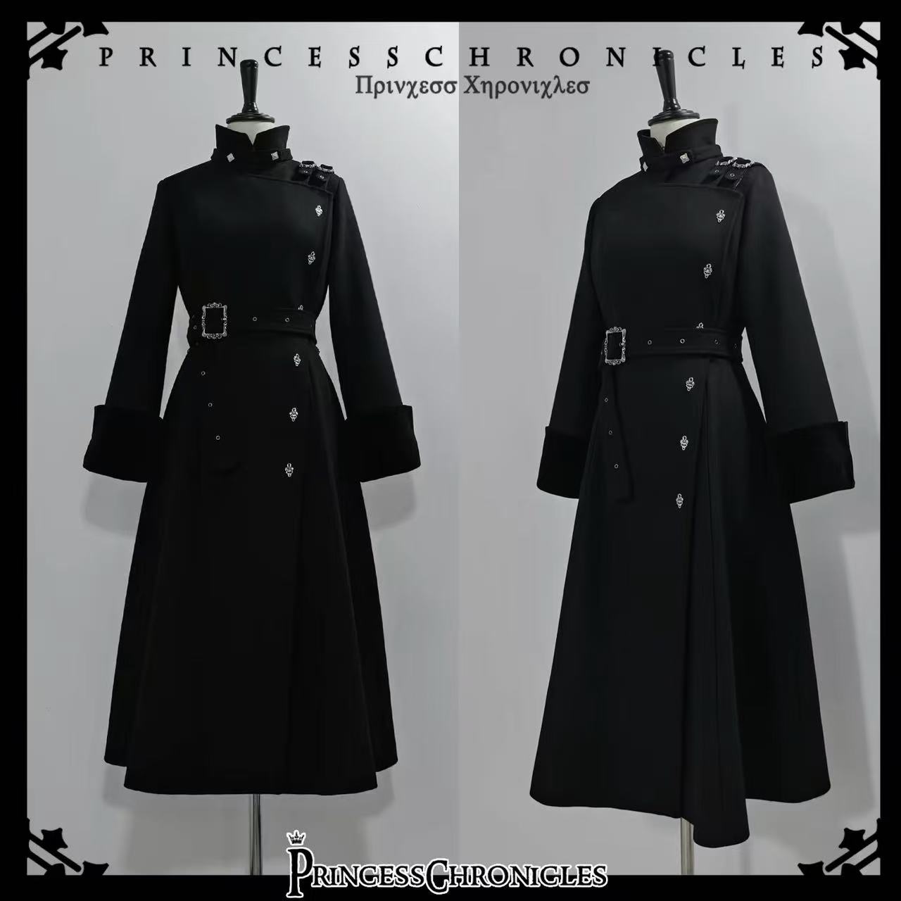 Women Fashion Jackets - Mantel Wol Panjang Gaya Gotik Estetis