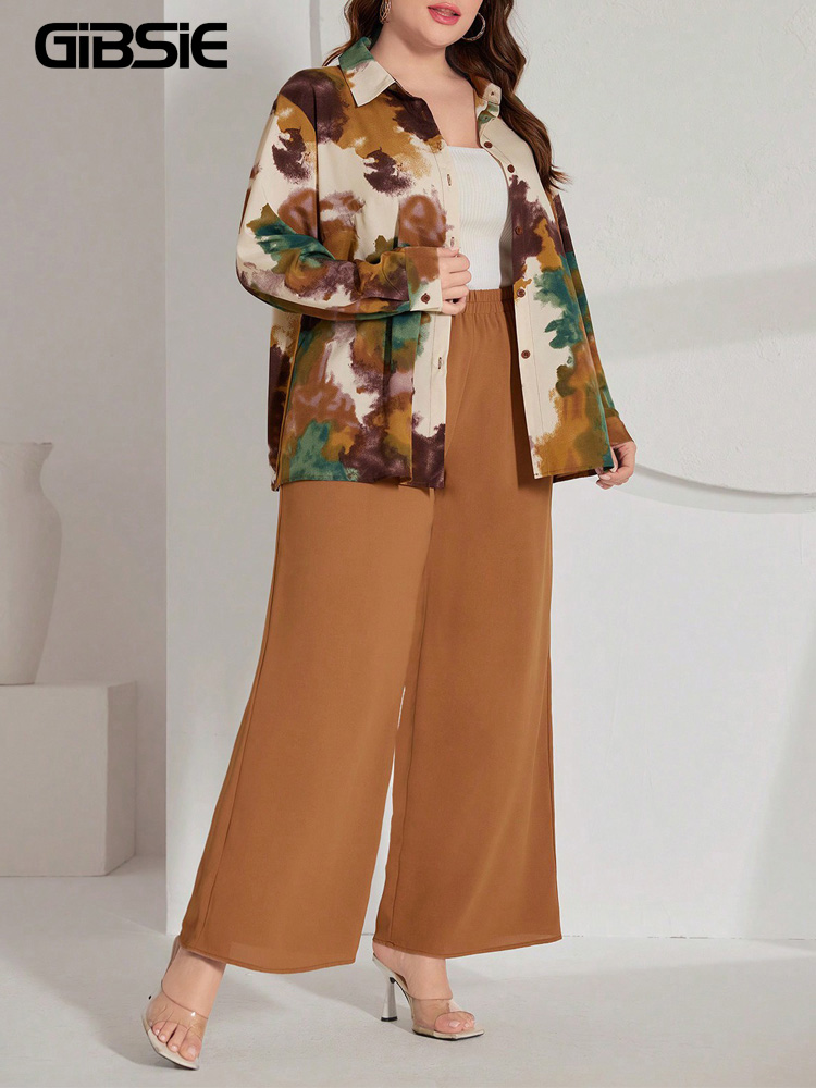 Tie Dye Two Piece - GIBSIE Set Celana Wanita Ukuran Besar