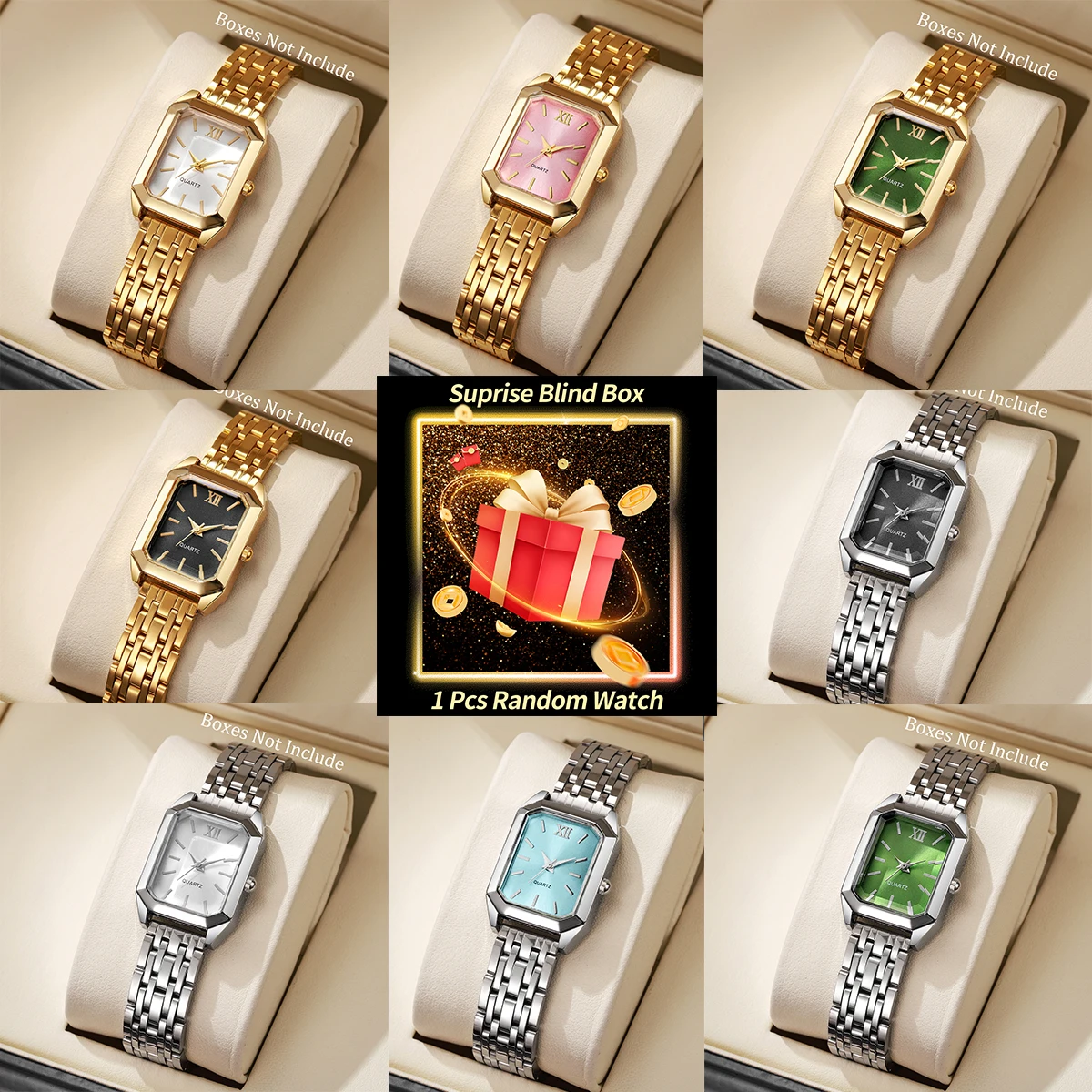 Fashion Women Watches - Jam Tangan Wanita Model Kotak Kejutan,