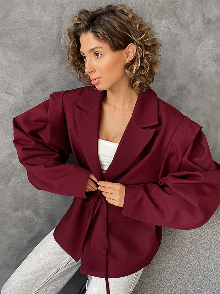 Jas Blazer Retro Cokelat Berik - Blazer Women Oversized ulasan dan harga