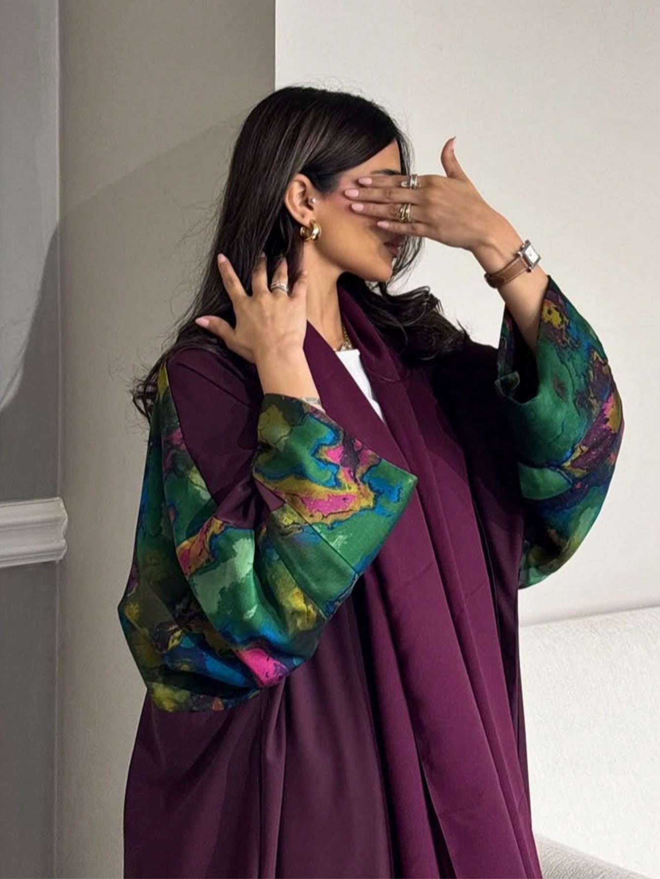 Abaya Wanita Longgar + Hijab D - Tie Dye Two Piece ulasan dan harga