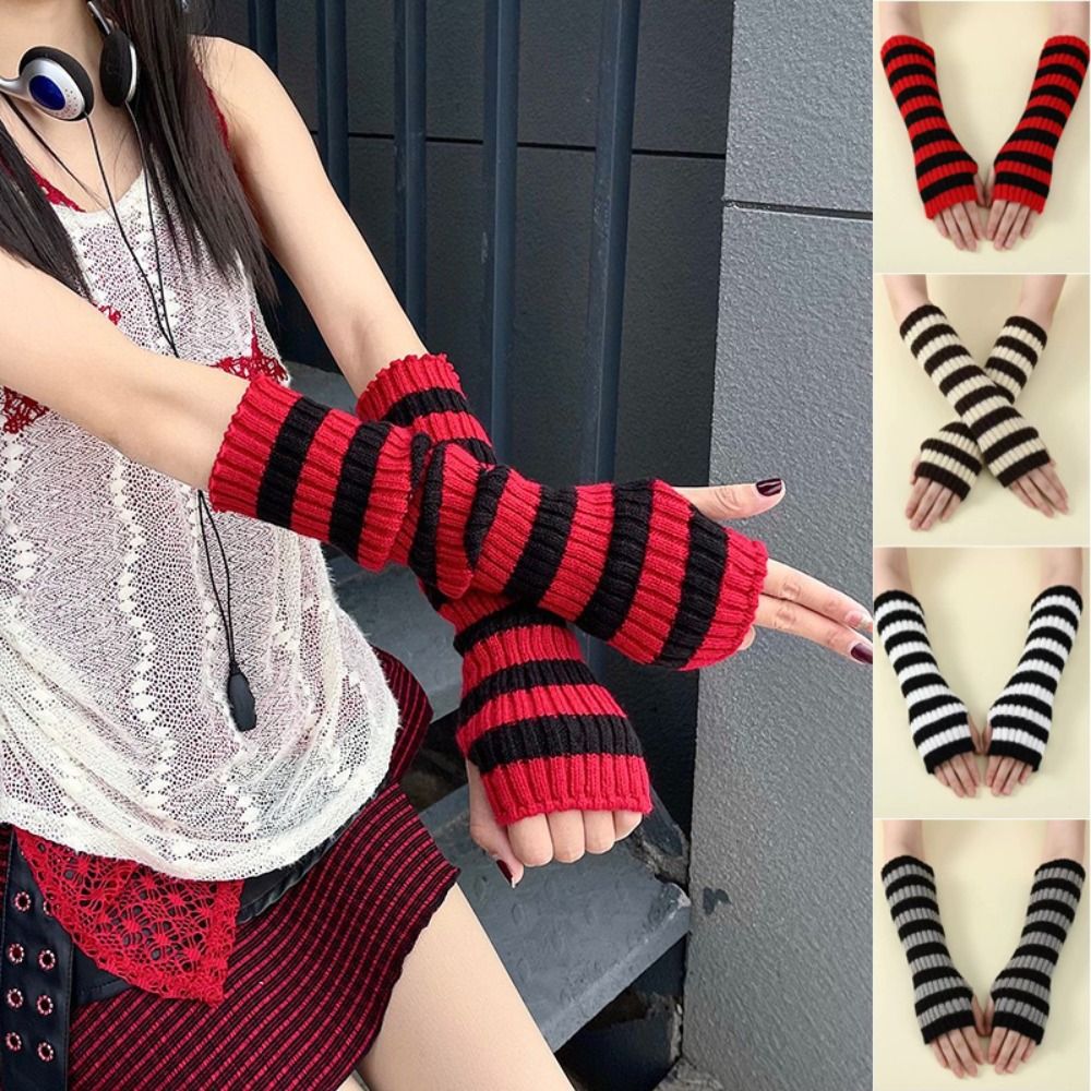 Sarung Tangan Rajut Bergaris G - Women'S Fashion Gloves ulasan dan harga