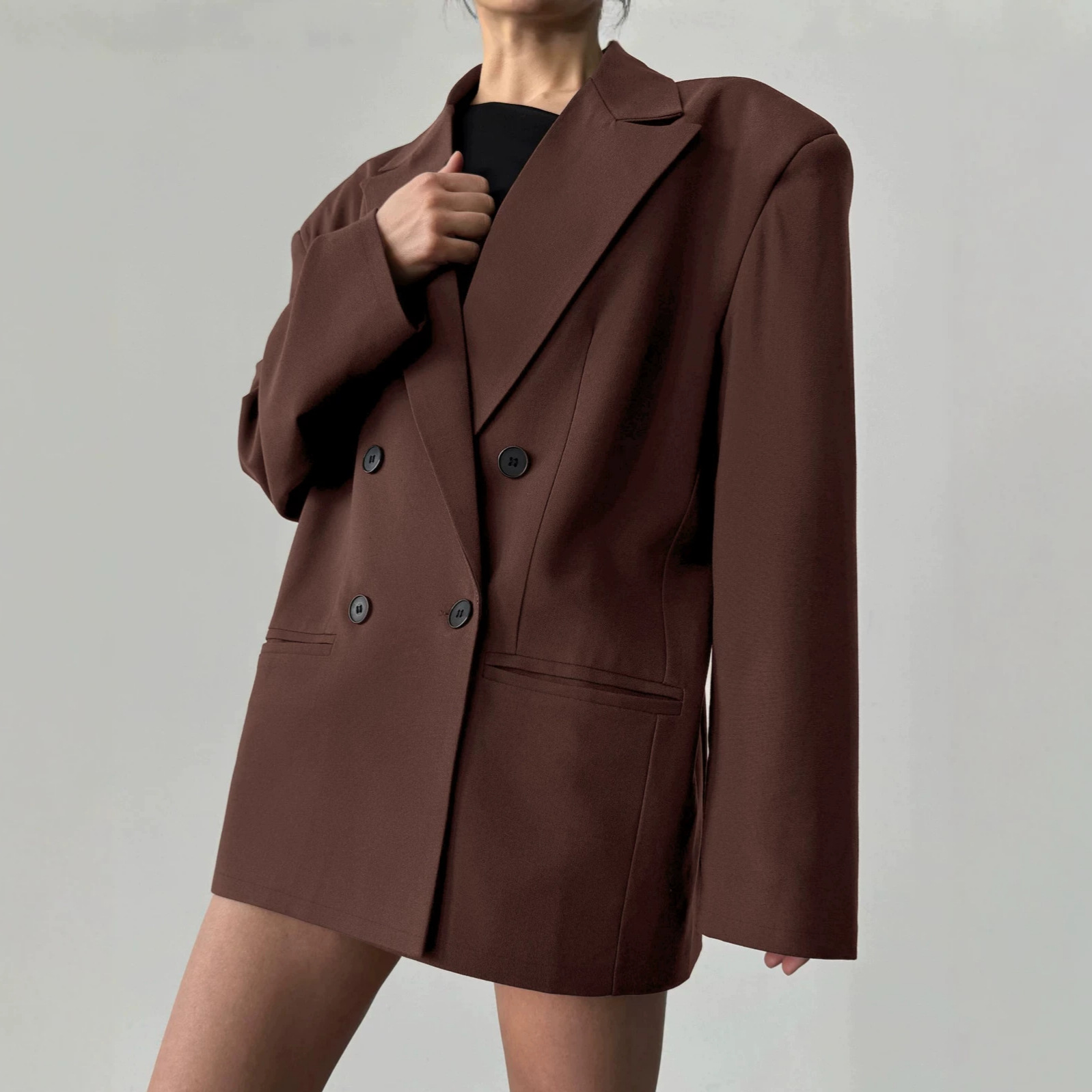 Jas Blazer Cokelat Vintage Mus - Blazer Women Oversized ulasan dan harga