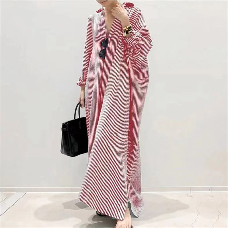 Gaun kantor elegan motif garis - Longline Cardigan Knit ulasan dan harga