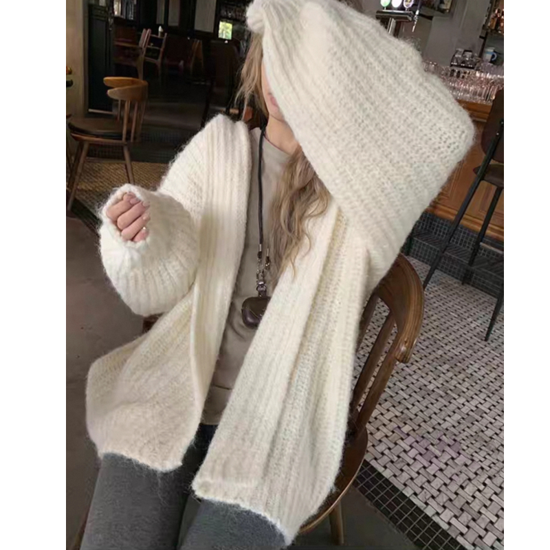 Kardigan Berkerudung Depan Ter - Longline Cardigan Knit ulasan dan harga