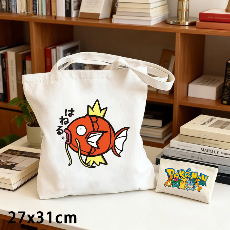 2PCS Set Tas Kanvas Pokemon da - Coin Purse Women ulasan dan harga