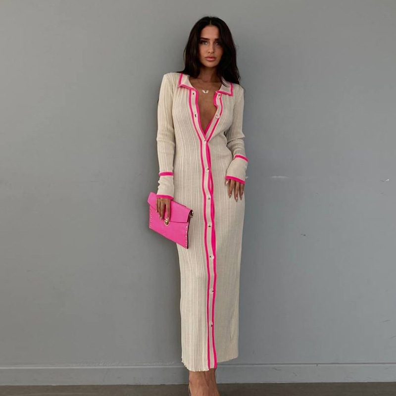 Gaun Kardigan Kerah Berkancing - Longline Cardigan Knit ulasan dan harga