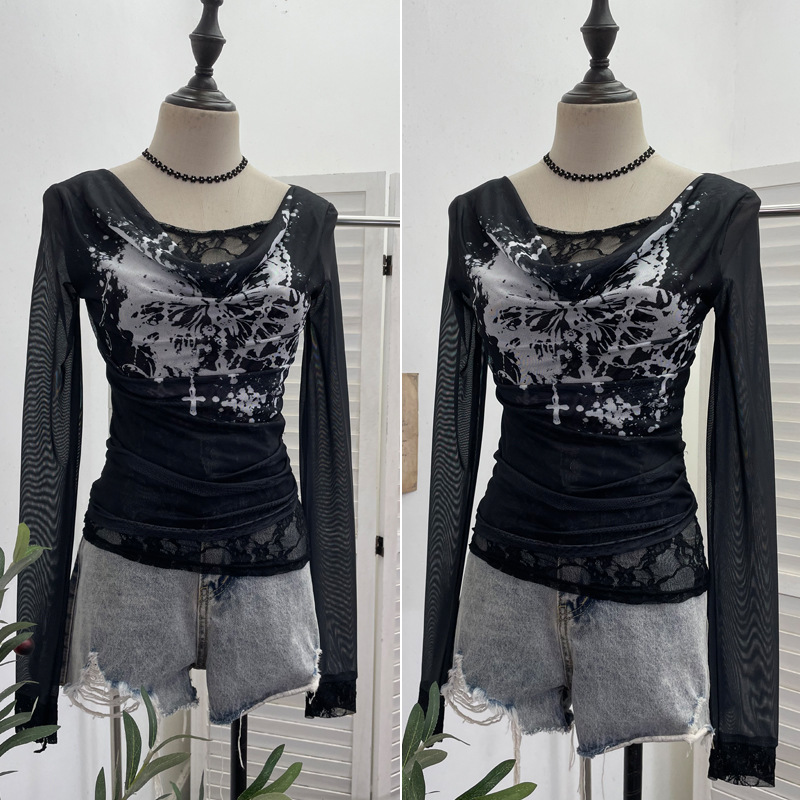 T-shirt Lengan Panjang Jaring  - Tie Dye Two Piece ulasan dan harga